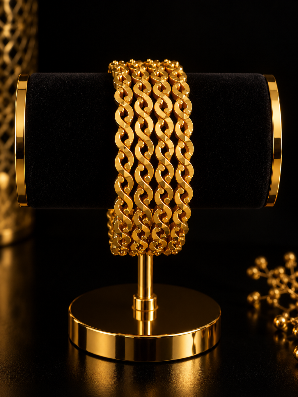 Indian gold-plated wedding bracelet, size 2.6