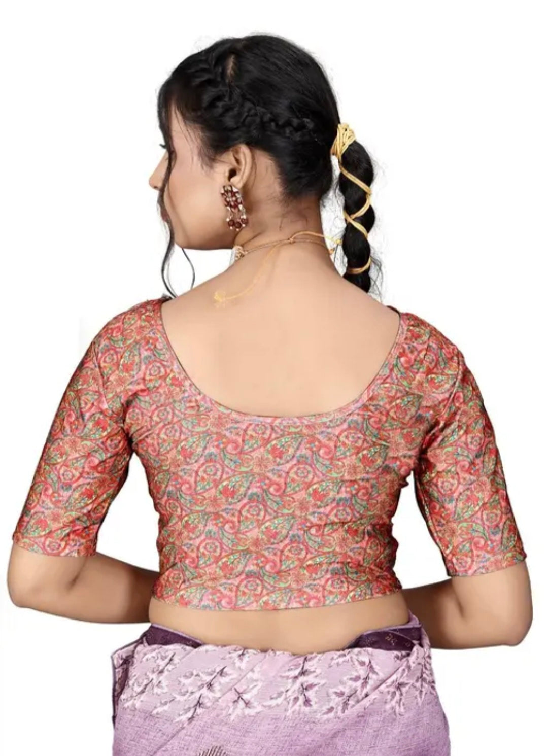 Bollywood designer multicolored sari blouse size 42 Secondary image