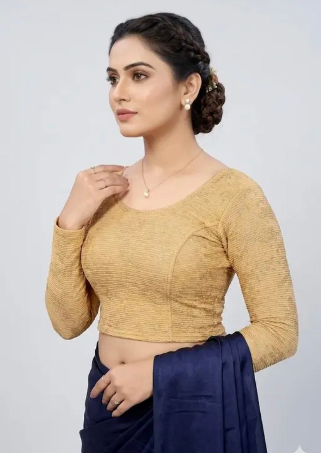 Bollywood désigner sari blouse doré taille 40