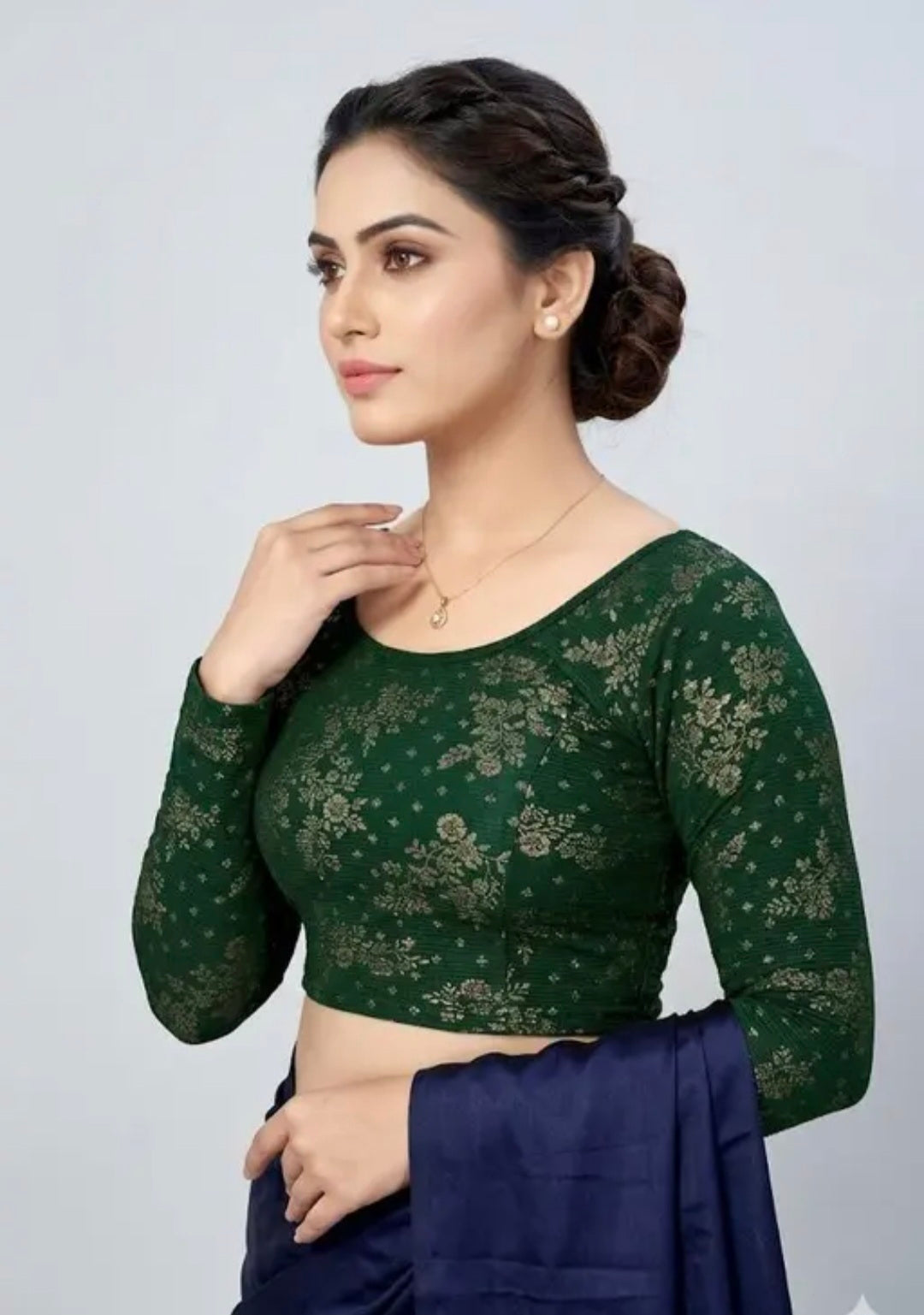 Bollywood désigner sari blouse vert taille 40
