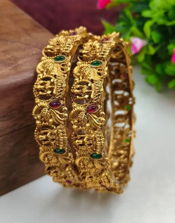 Bollywood temple lakshmi bracelet 2 pièces taille 2.10