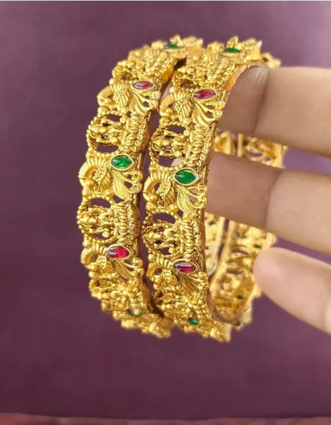 Bollywood temple lakshmi bracelet 2 pièces taille 2.10