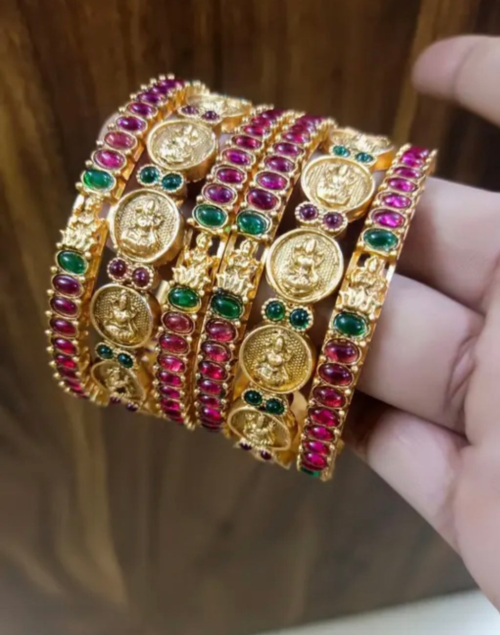 Indian temple lakshmi bracelet 6 pièces taille 2.8