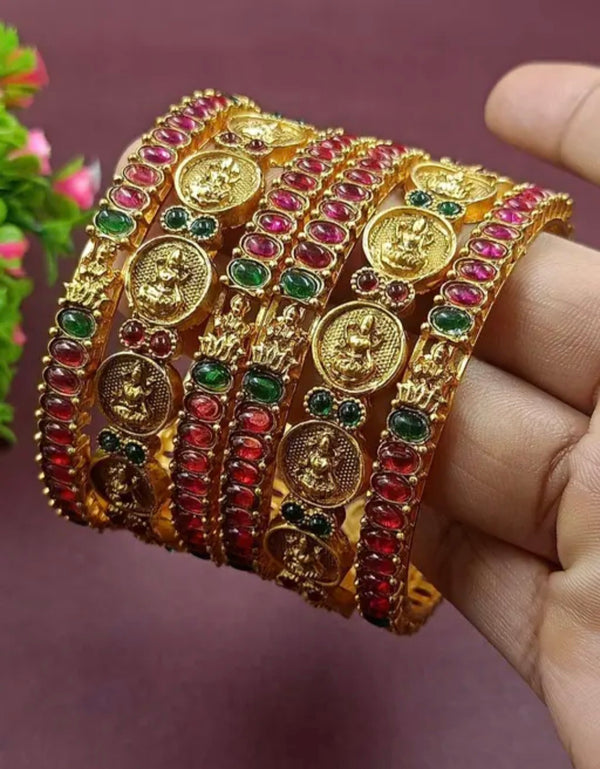 Indian temple lakshmi bracelet 6 pièces taille 2.8