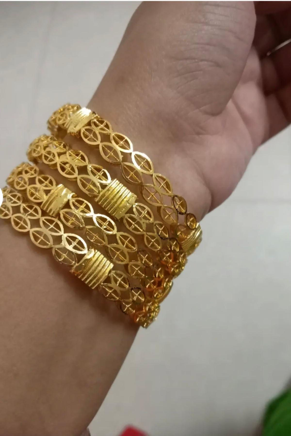 Indian traditionnelle bracelet plaqué or taille 2.8