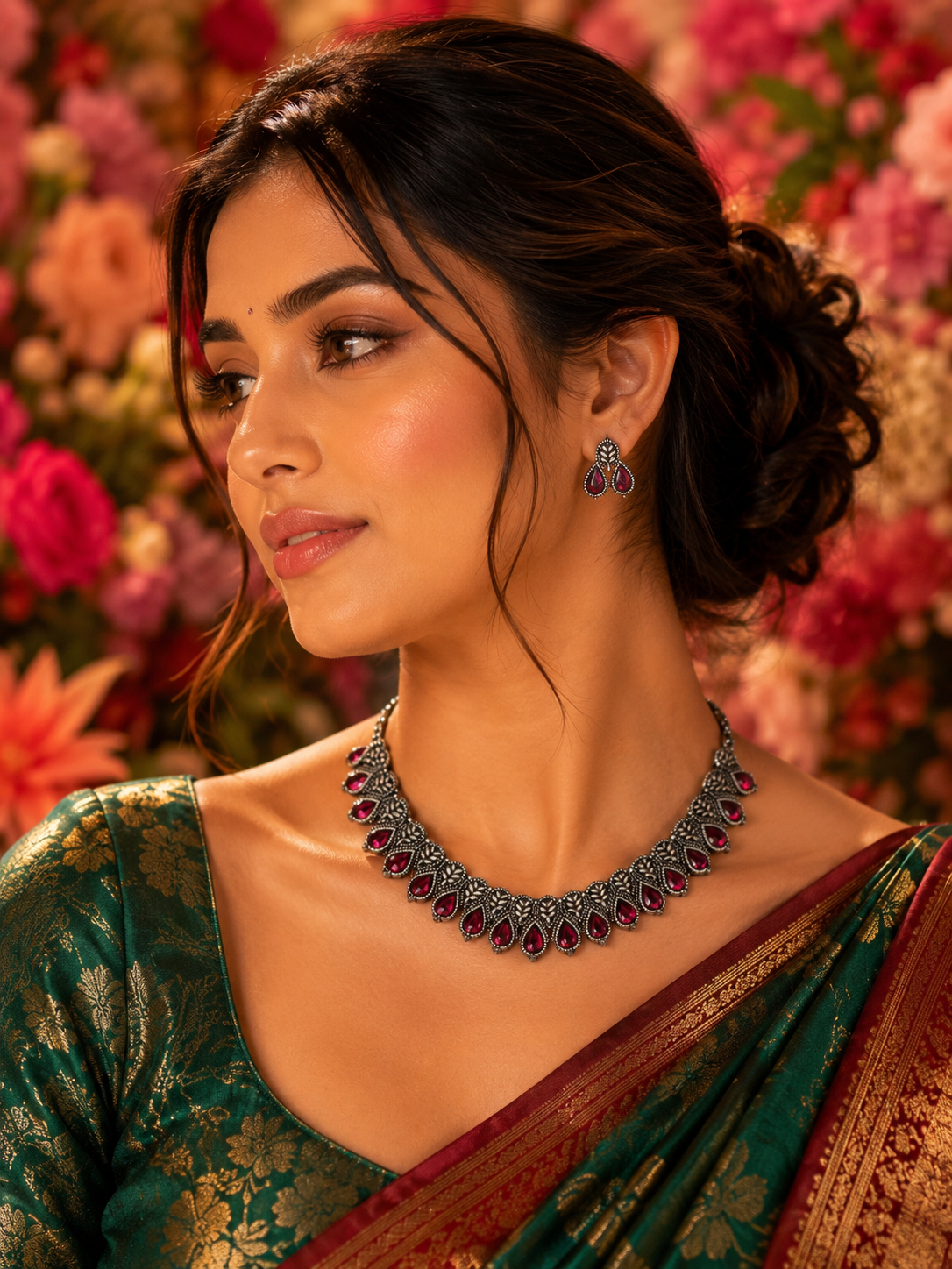 Bollywood désigner sari parure violet et argenté Image principale du produit