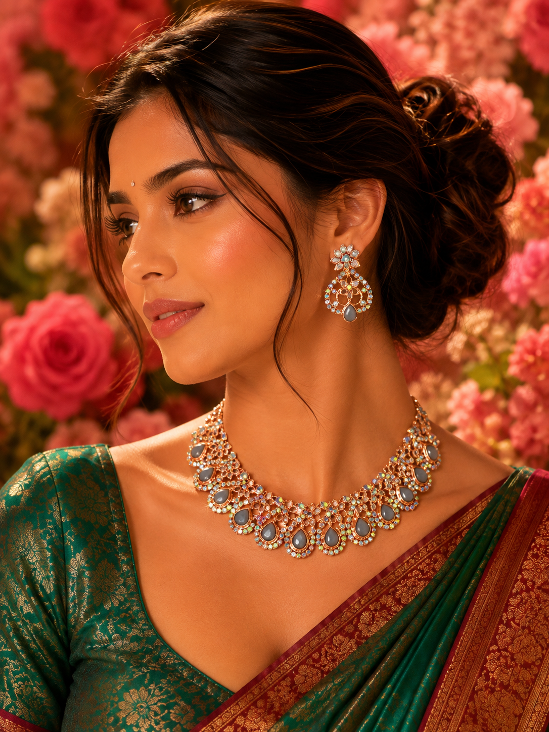 Bollywood désigner mariage parure gris blanc