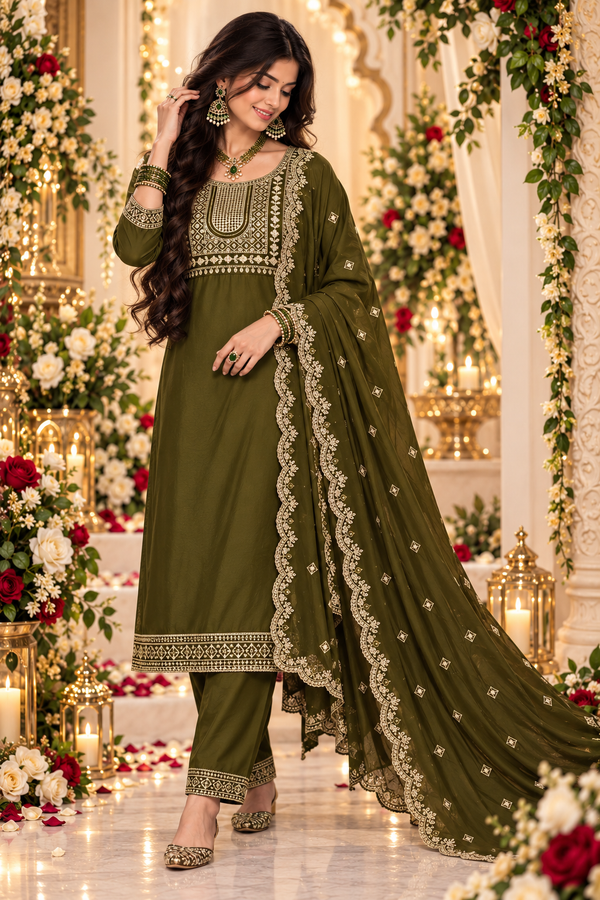 Bollywood désigner mariage salwar kameez vert taille L