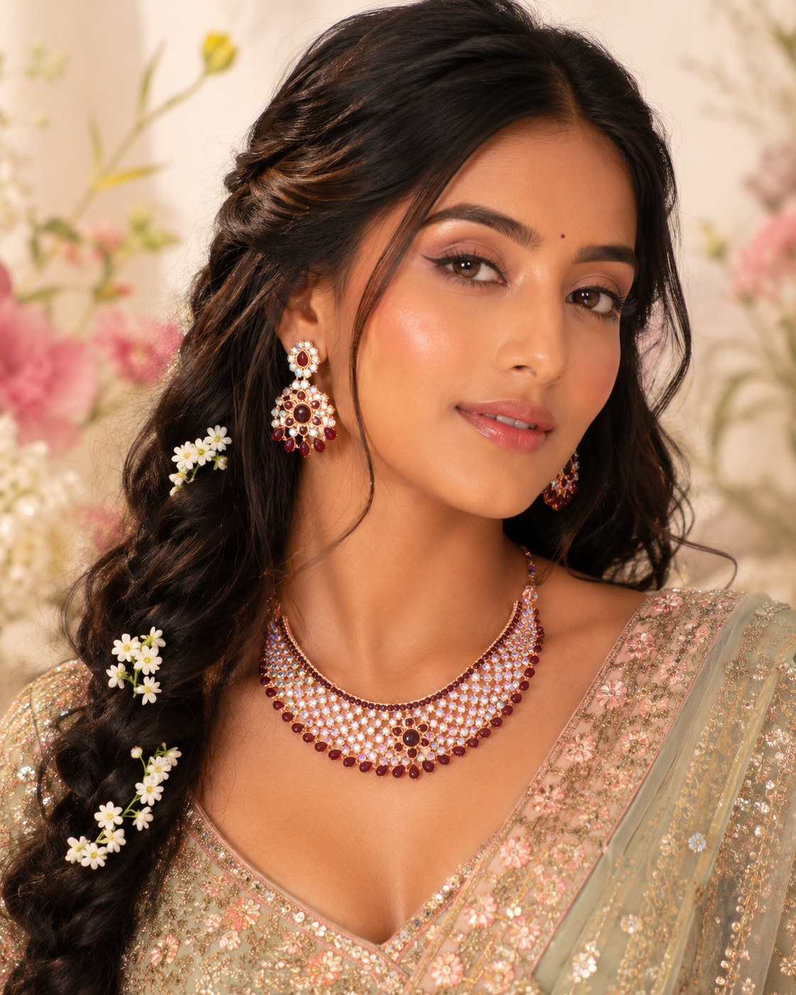 Bollywood désigner mariage parure rouge blanc