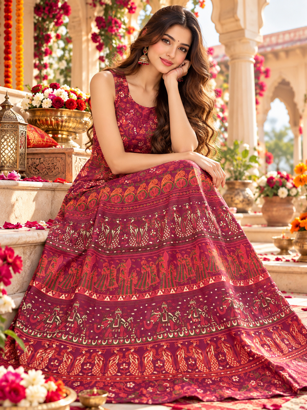 Bollywood désigner jaipuri coton robe taille 36/40