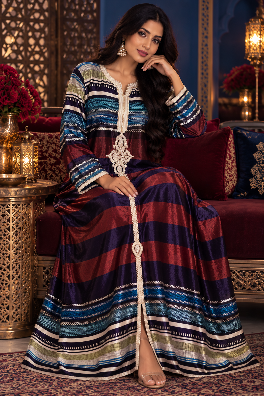 Bollywood désigner mariage caftan multicolore taille xxxl Image secondaire du produit