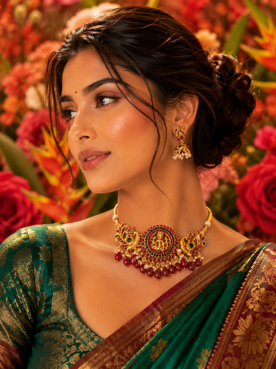 Bollywood désigner mariage temple jewellery 2 pièces