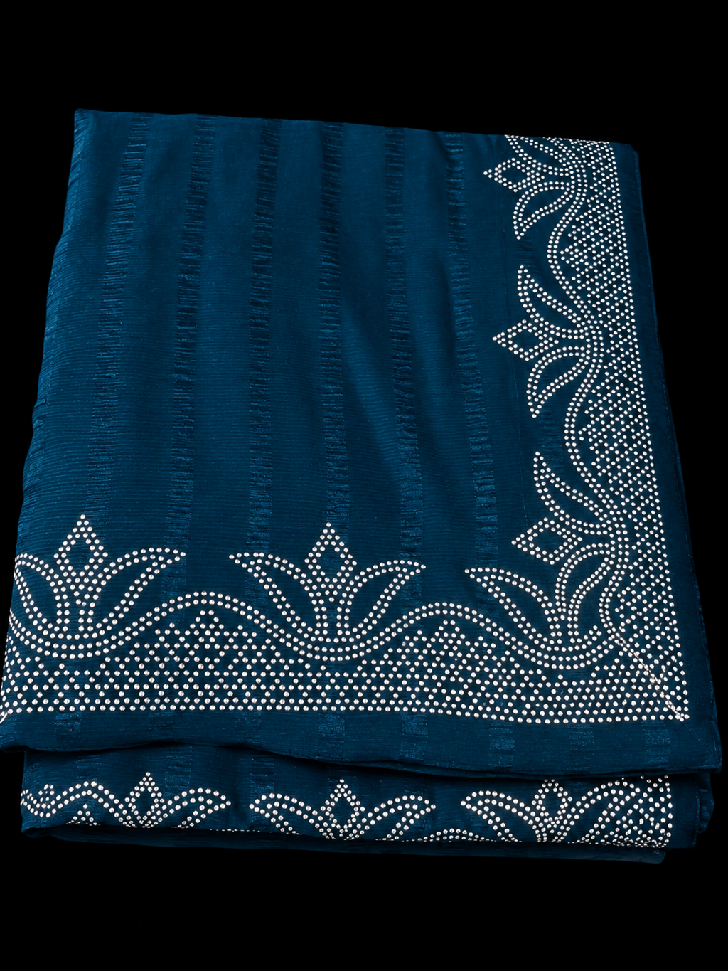 Indian désigner sari bleu vert avec argenté