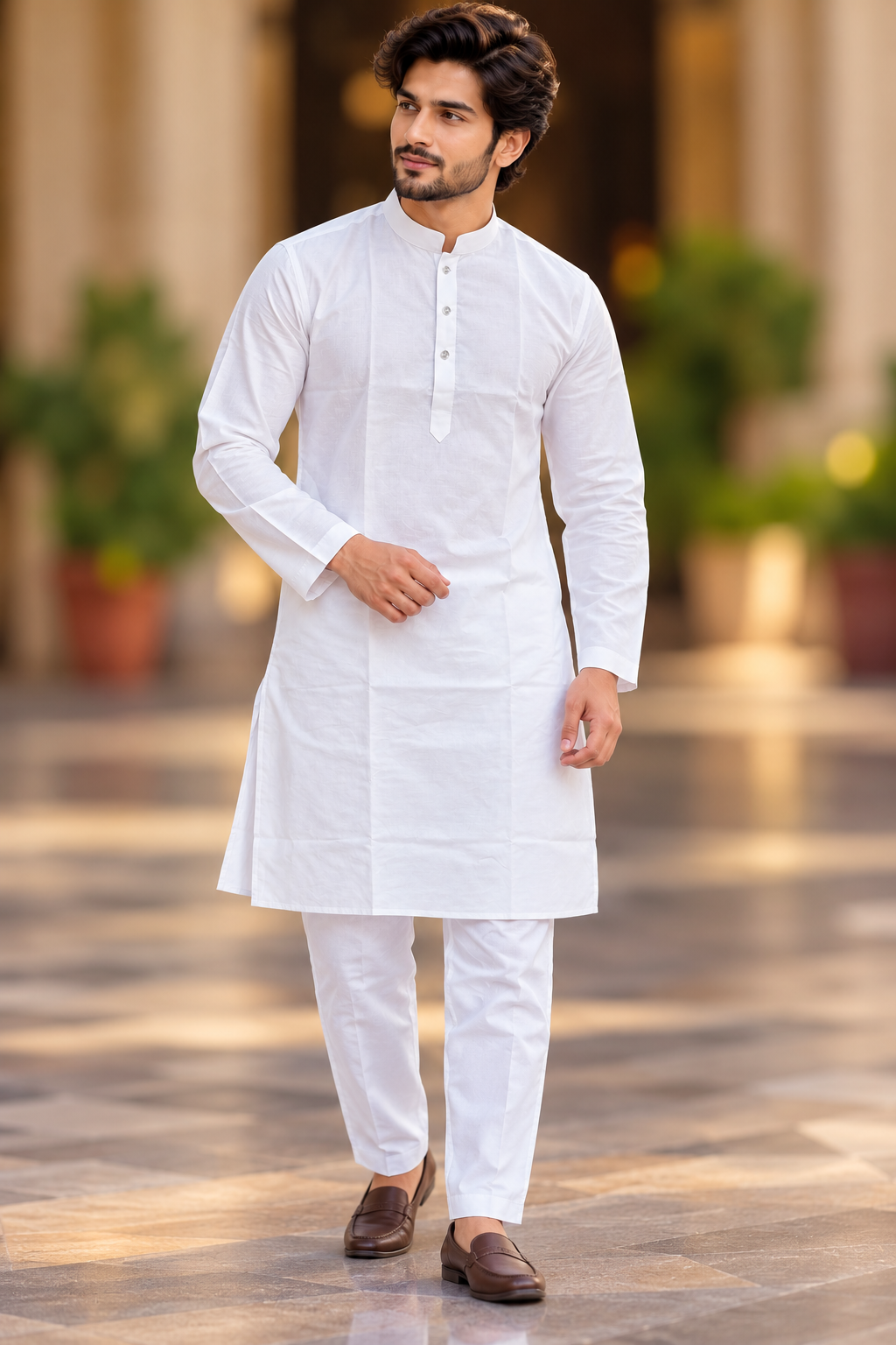 Indian kurta homme blanc taille 36
