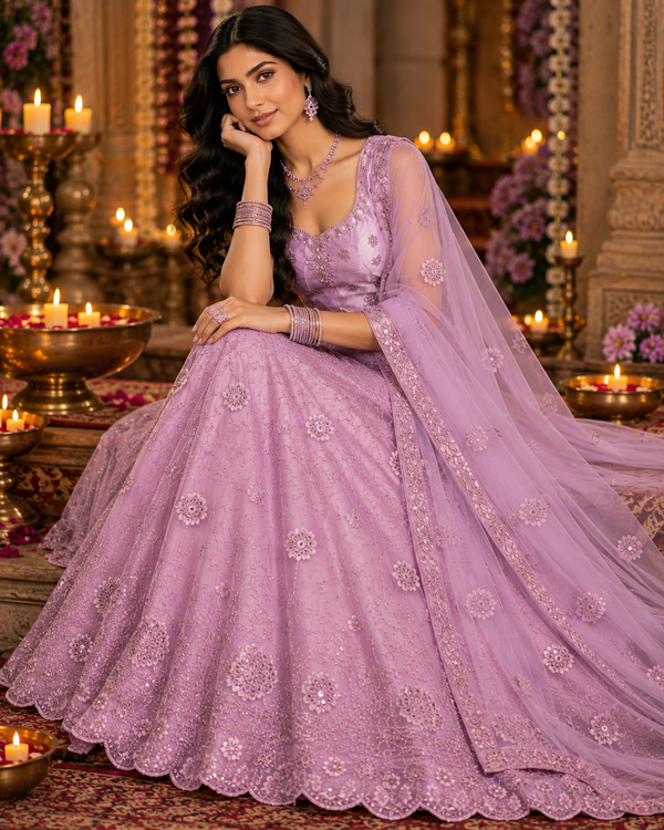 Bollywood désigner mariage lehanga choli rose taille 36/42