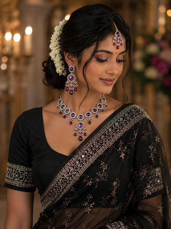 Bollywood designate wedding purple 3-piece set