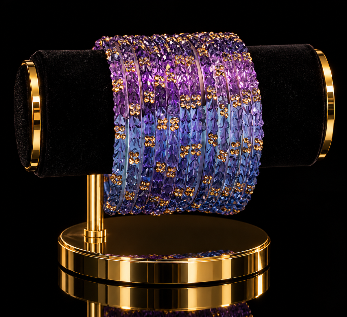 Indian désigner bangles violet taille 2.8 verre Image principale du produit