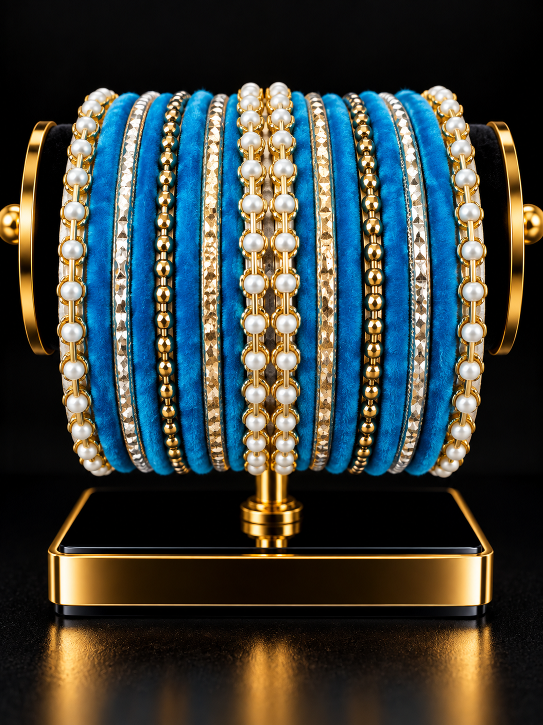 bracelet bleu taille 2.8 indian bangles Image principale du produit