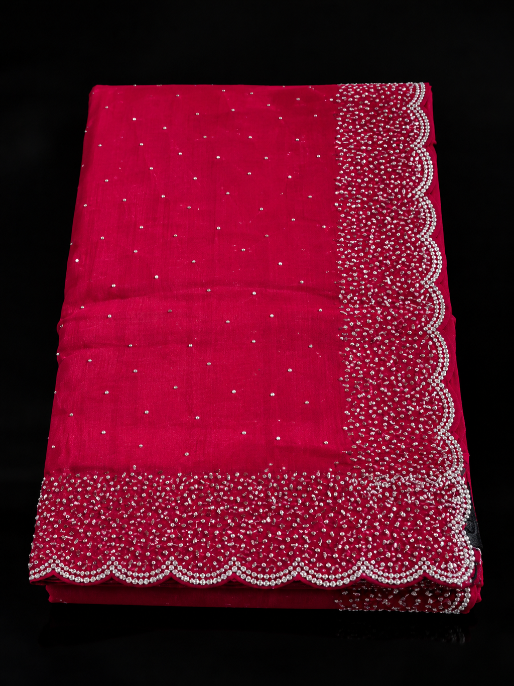 Indian désigner sari rose fushia motifs argenté