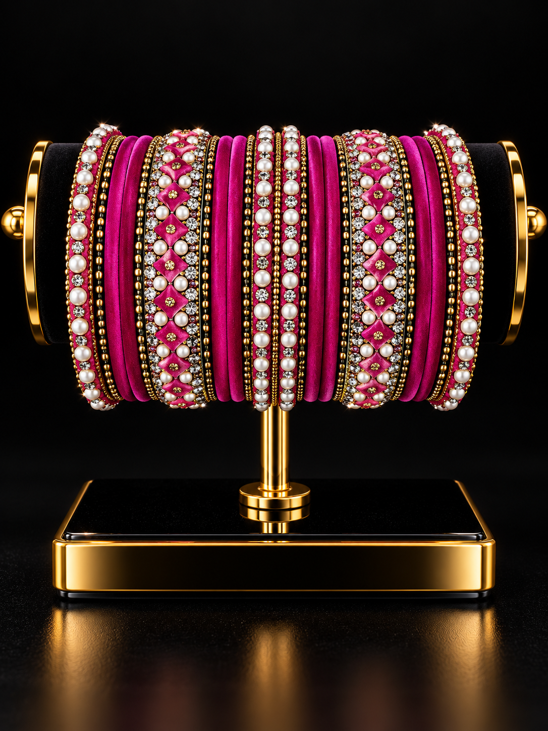 Bracelet rose fushia taille 2.8 indien bangles