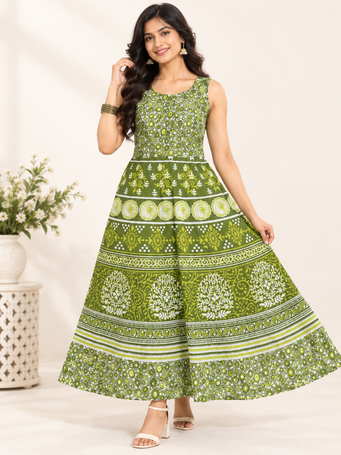 Bollywood désigner jaipur robe coton taille M Image principale du produit