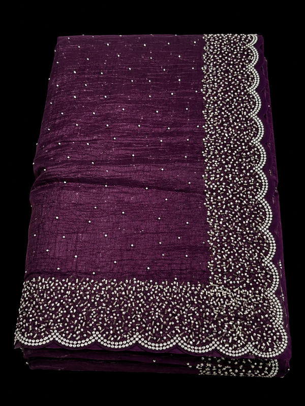 Indian désigner sari violet et argenté