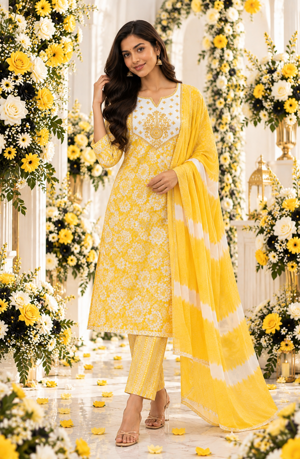 Bollywood designer 3-piece salwar kameez size M cotton