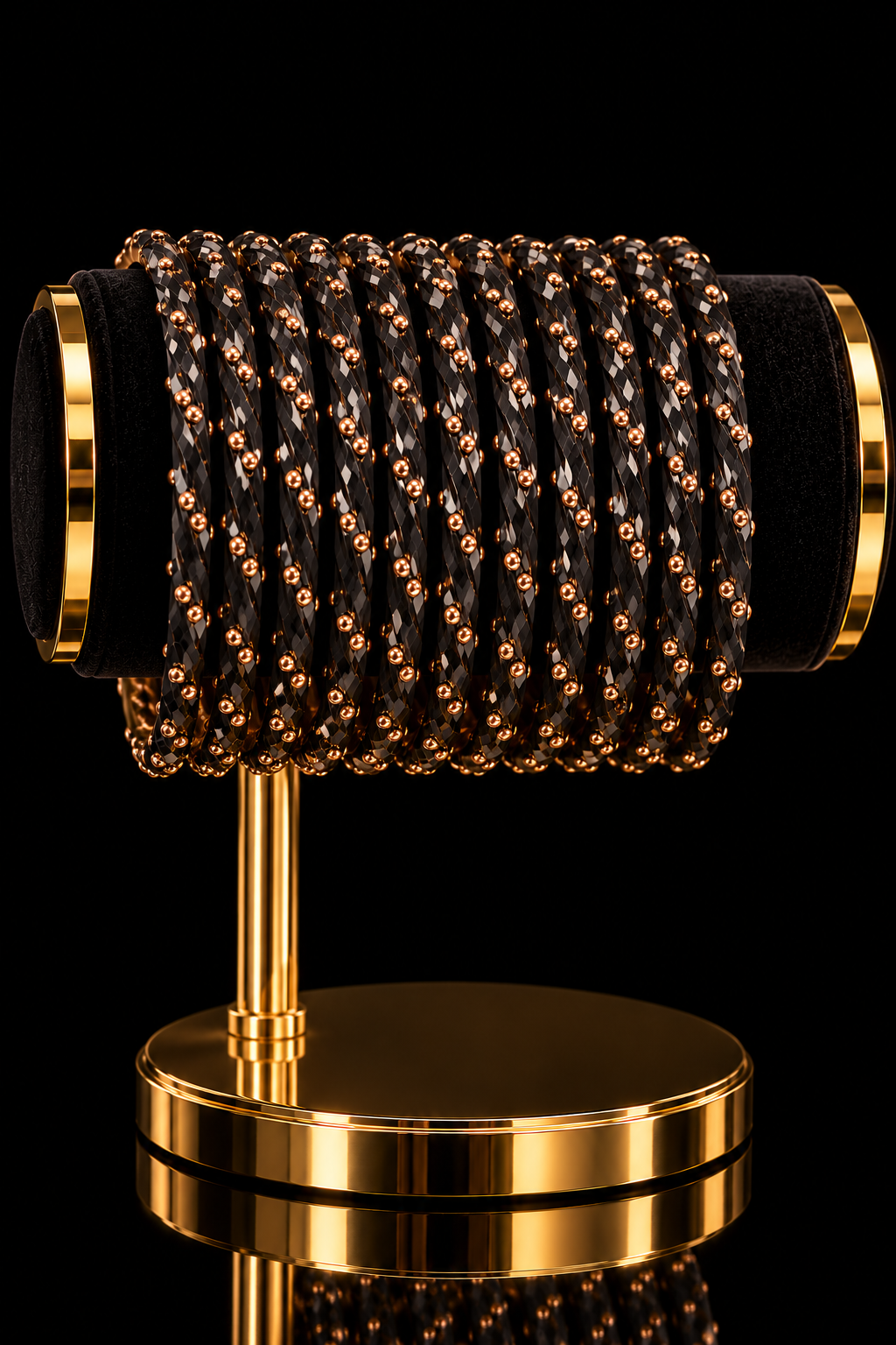 Indian bangles noir et doré taille 2.8 verre