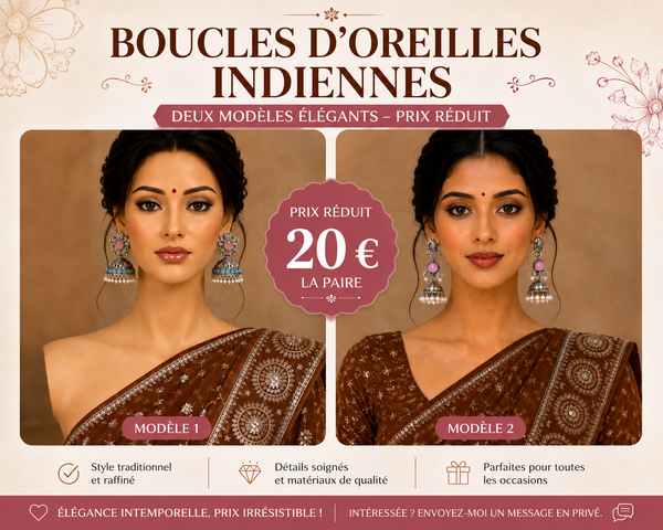 Bollywood design earrings 2 pairs in pink