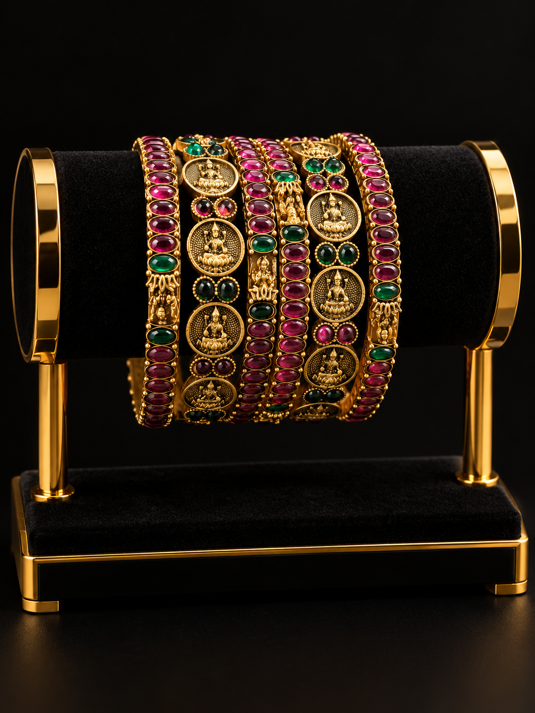 Indian temple lakshmi bracelet 6 pièces taille 2.8