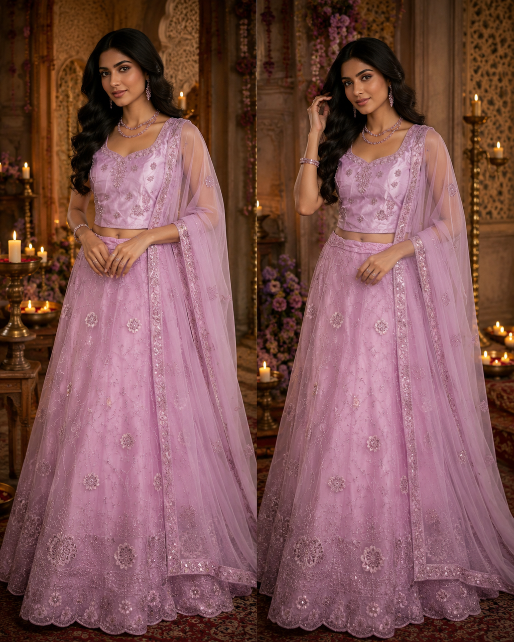 Bollywood désigner mariage lehanga choli rose taille 36/42