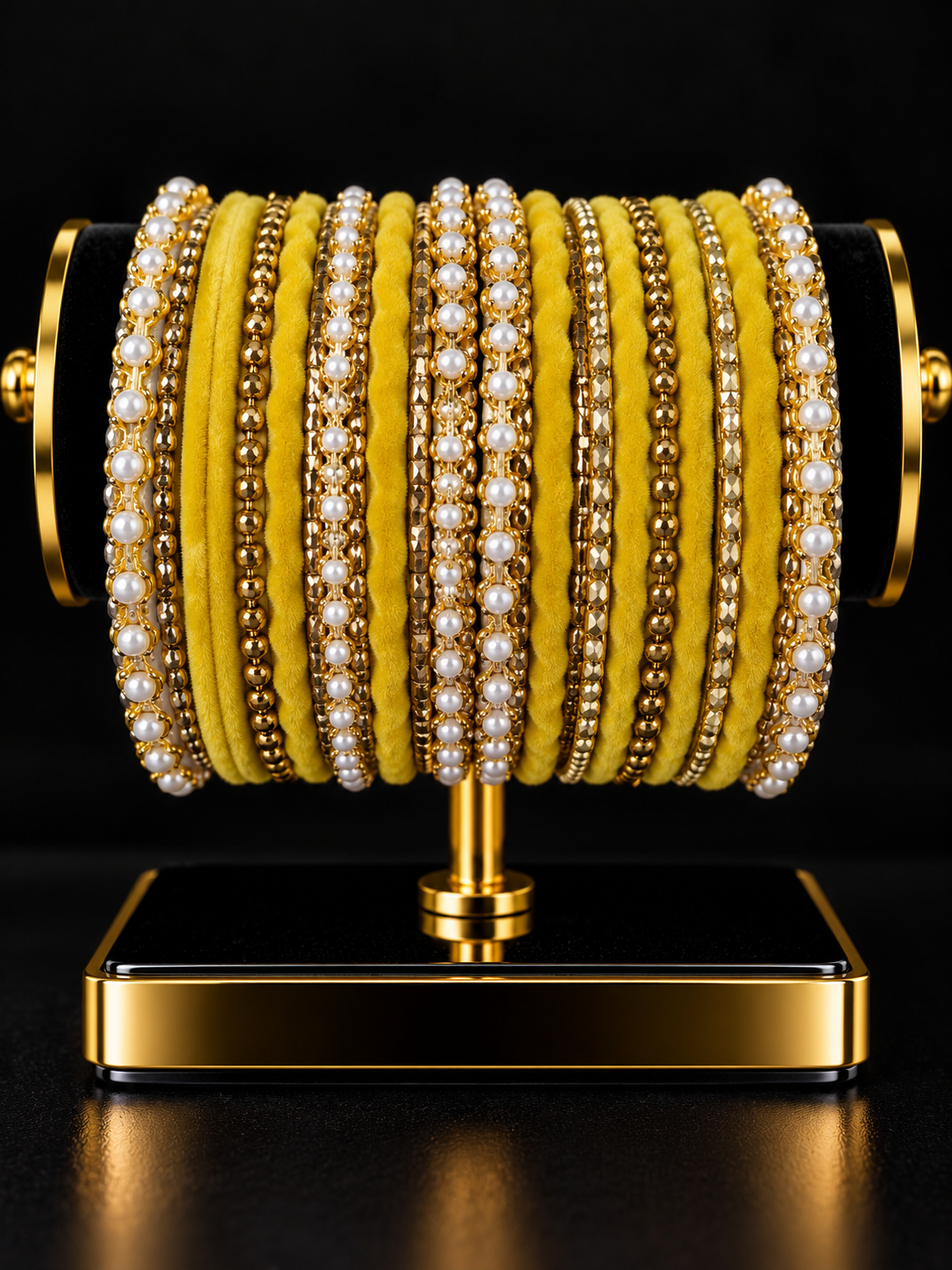 Bracelet jaune et doré taille 2.8 indian bangles
