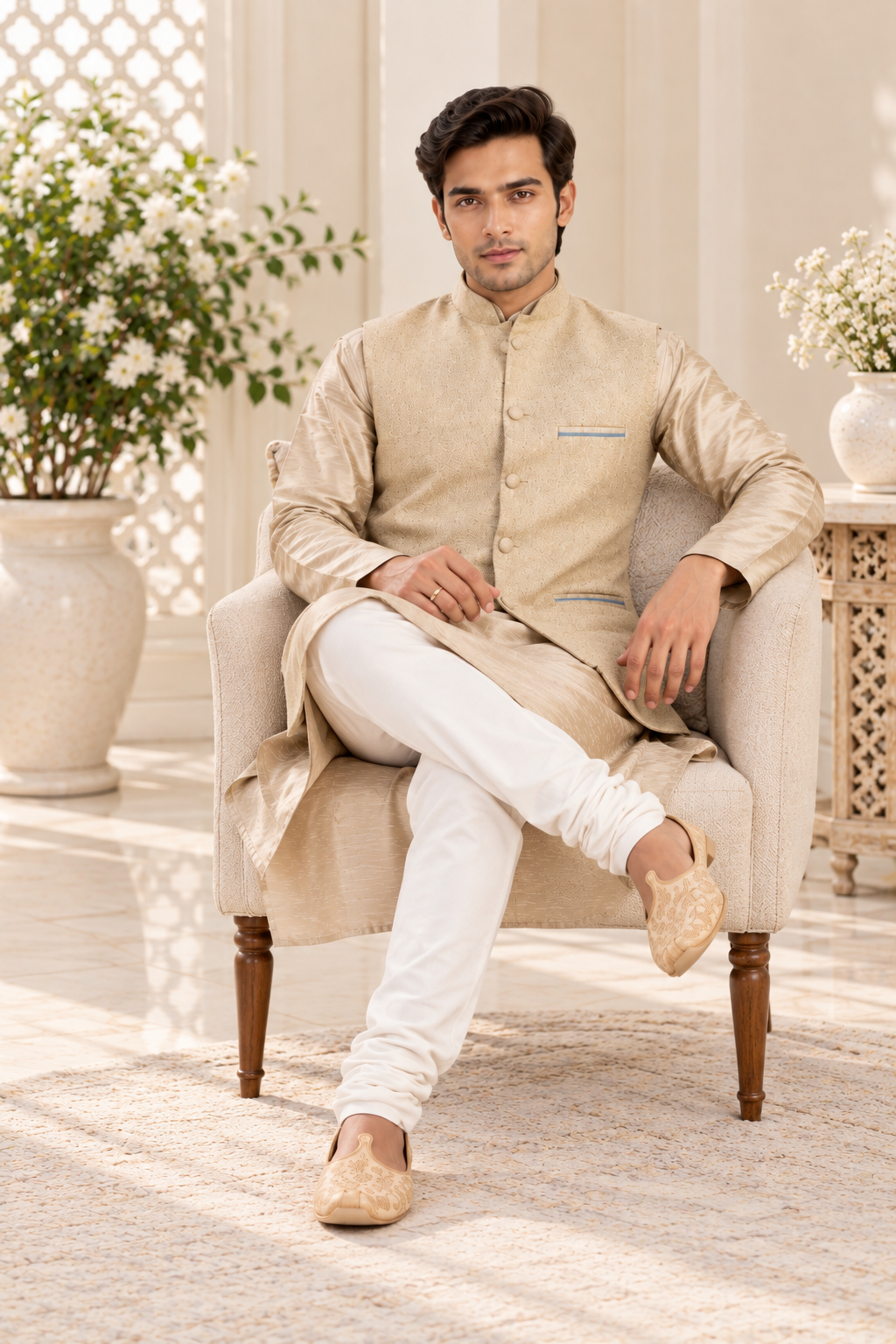 Indian désigner kurta set avec veste taille XL
