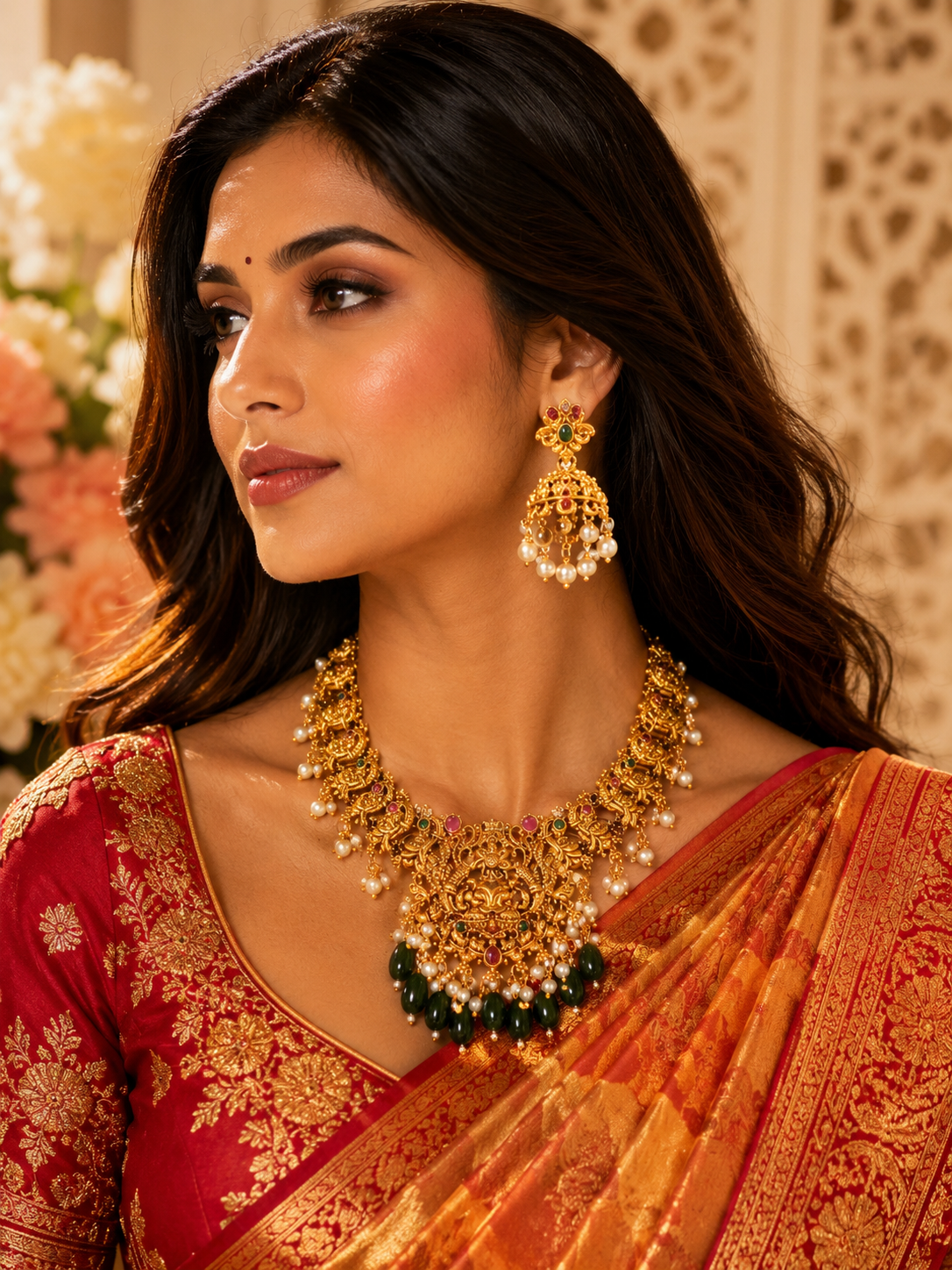 Bollywood temple jewellery 2 pieces Main image