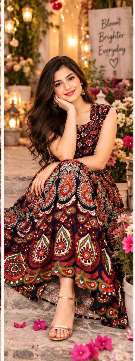 Bollywood désigner jaipuri coton robe taille xxl