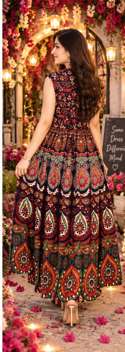 Bollywood désigner jaipuri coton robe taille xxl