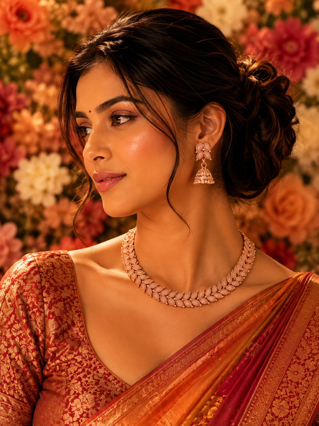 Bollywood Designer Wedding Necklace with Earrings 2 Pieces