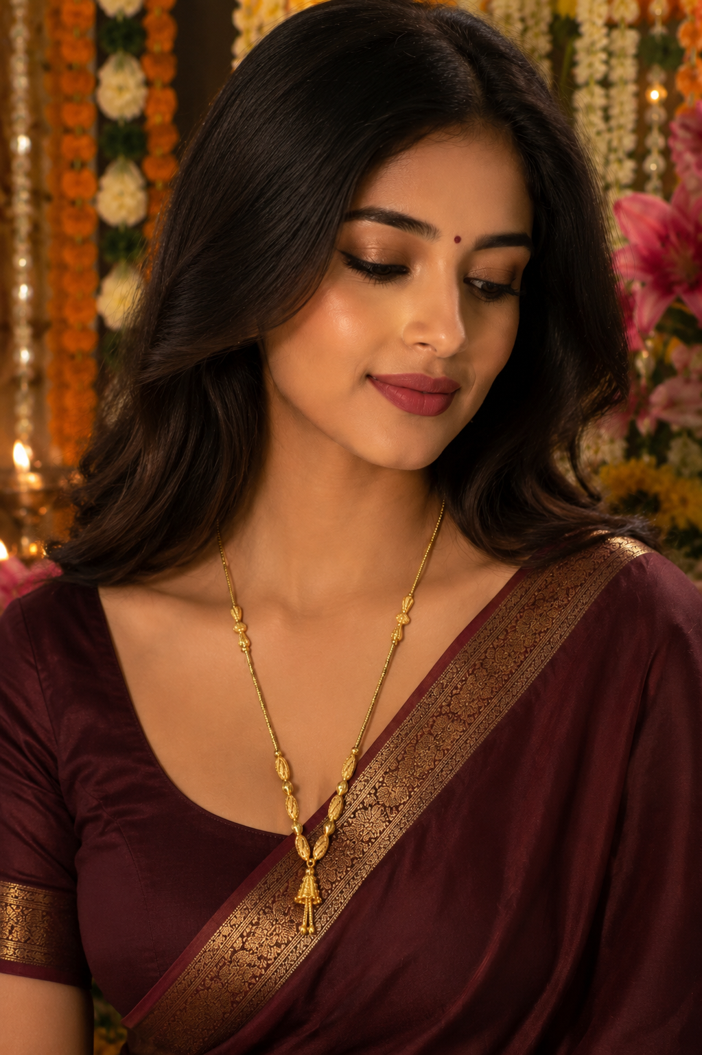 Bollywood design wedding gold-plated chain