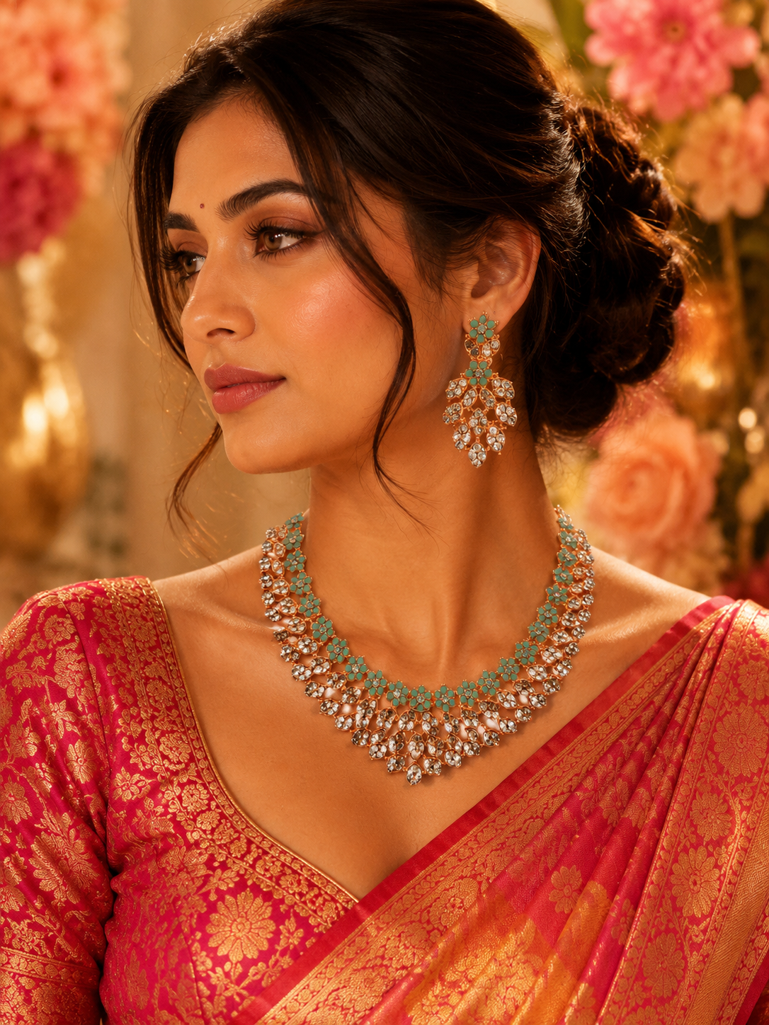 Bollywood désigner mariage parure vert 2 pièces Image principale du produit