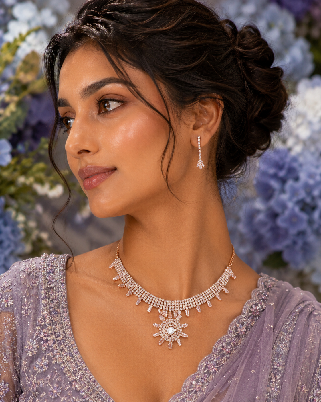 Bollywood désigner mariage parure pierres blanc 2 pièces