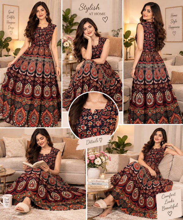 Bollywood désigner jaipuri coton robe taille xxl