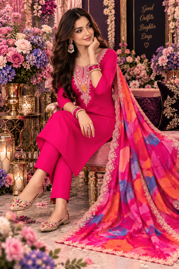 Bollywood désigner mariage salwar kameez rose taille 2xl