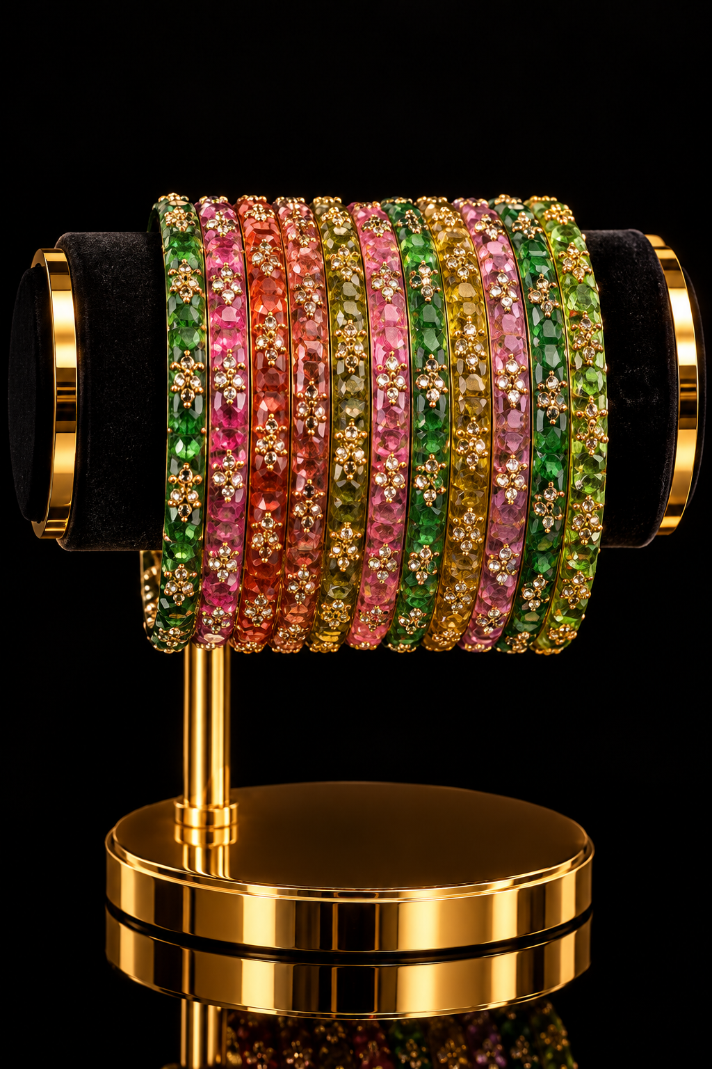 Indian désigner bangles multicolore taille 2.8 verre Image principale du produit