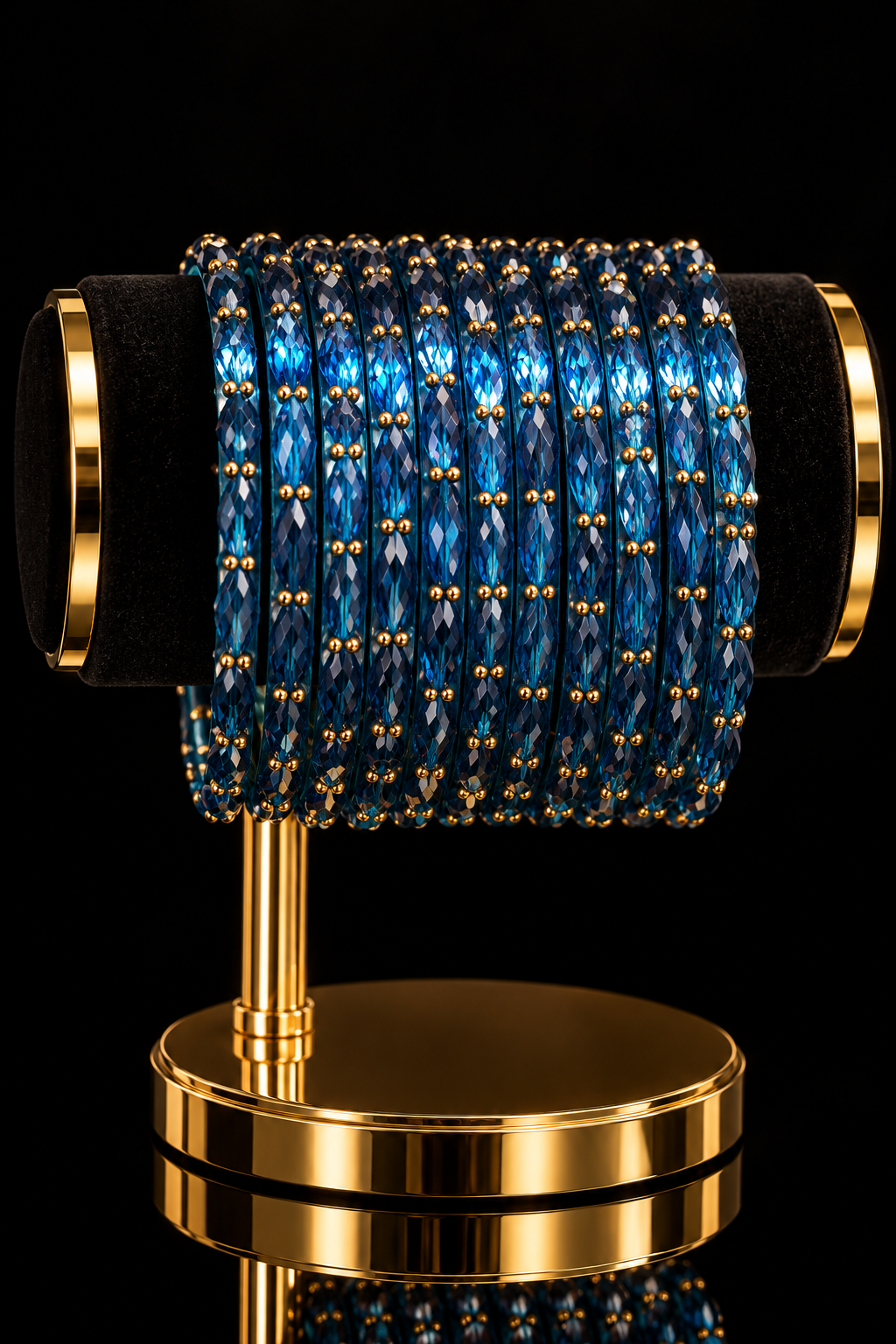 Indian désigner bangles bleu taille 2.8 verre Image principale du produit