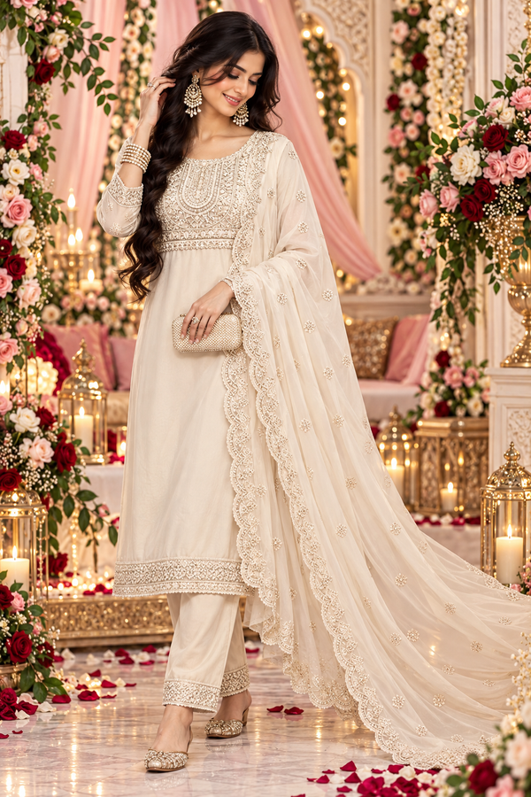 Bollywood désigner salwar kameez blanc taille XL