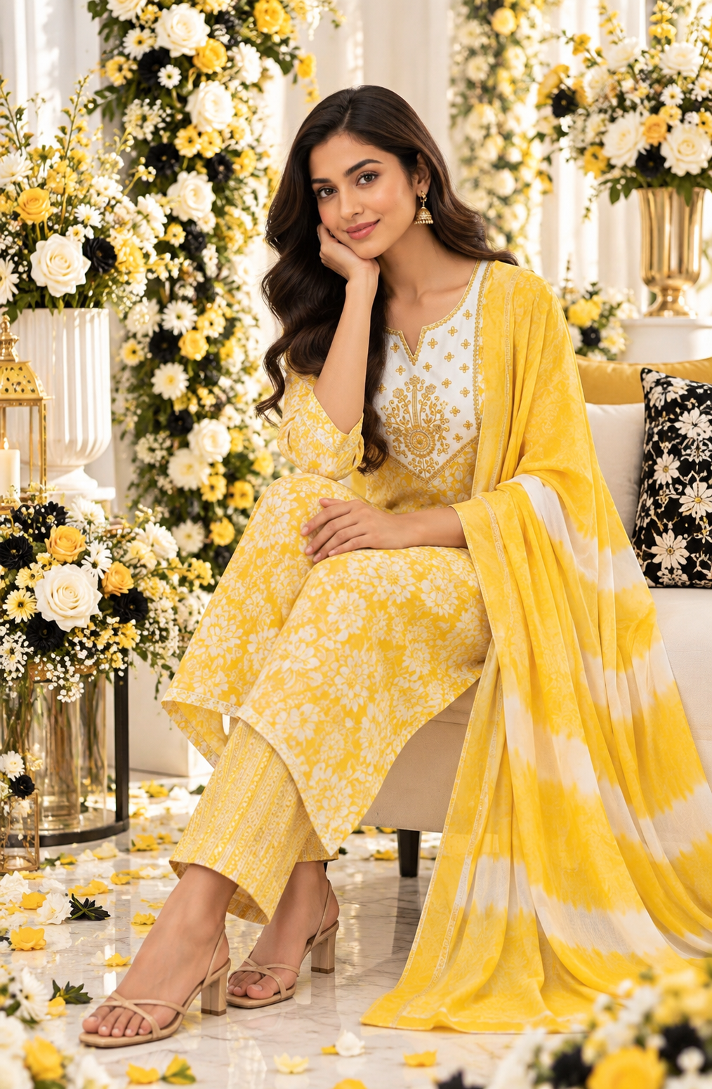 Bollywood designer 3-piece salwar kameez size M cotton