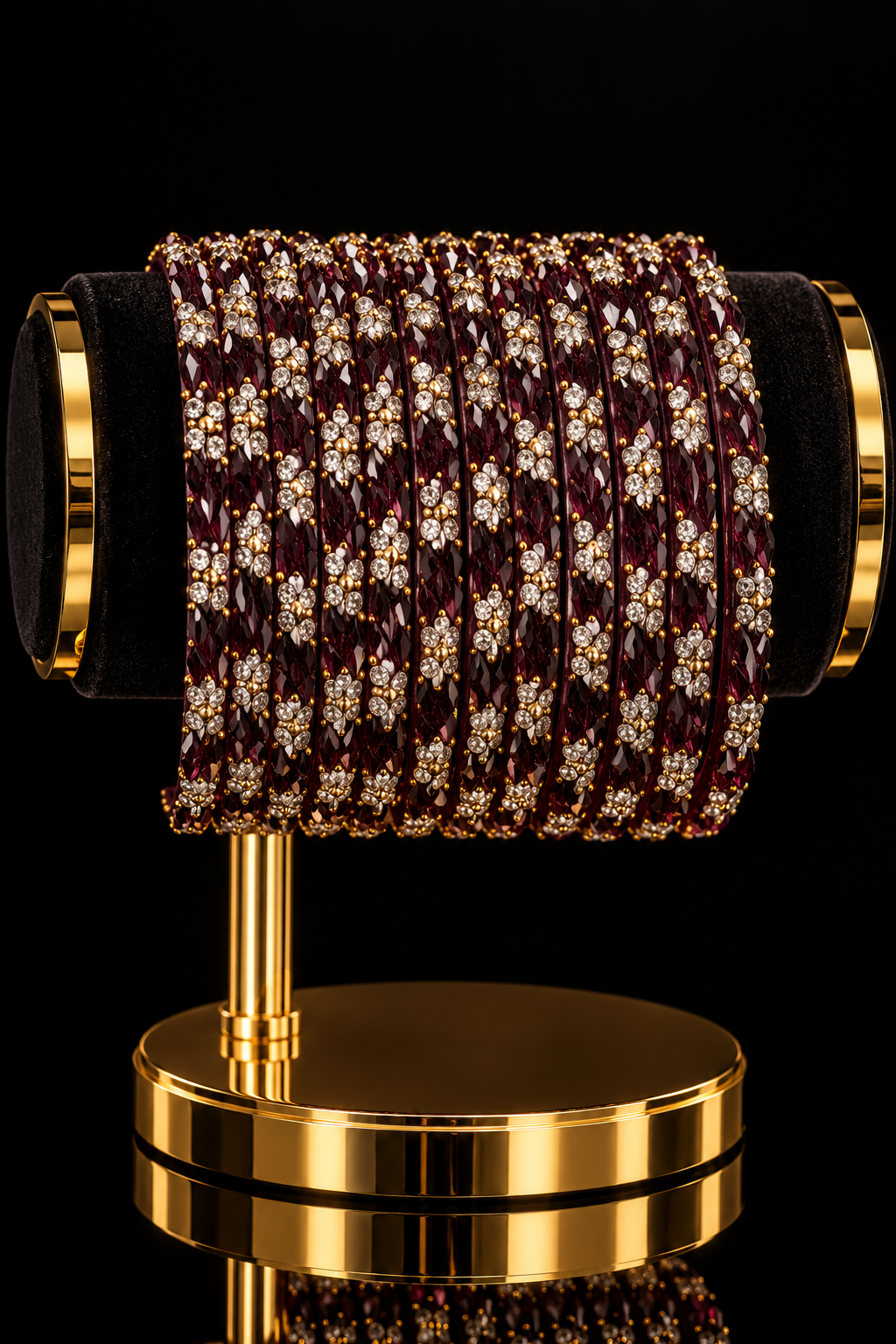 Indian désigner bangles violet et blanc taille 2.8 verre Image principale du produit