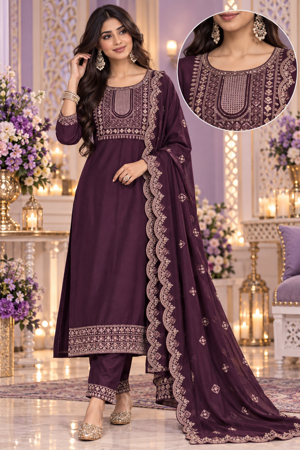 Bollywood désigner mariage salwar kameez violet taille xl