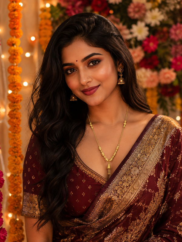 Bollywood design wedding gold-plated chain