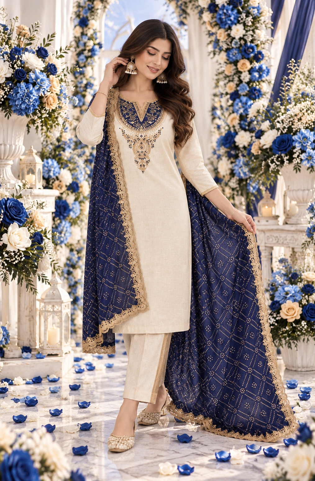 Bollywood désigner mariage salwar kameez taille xl 3 pièces Image principale du produit